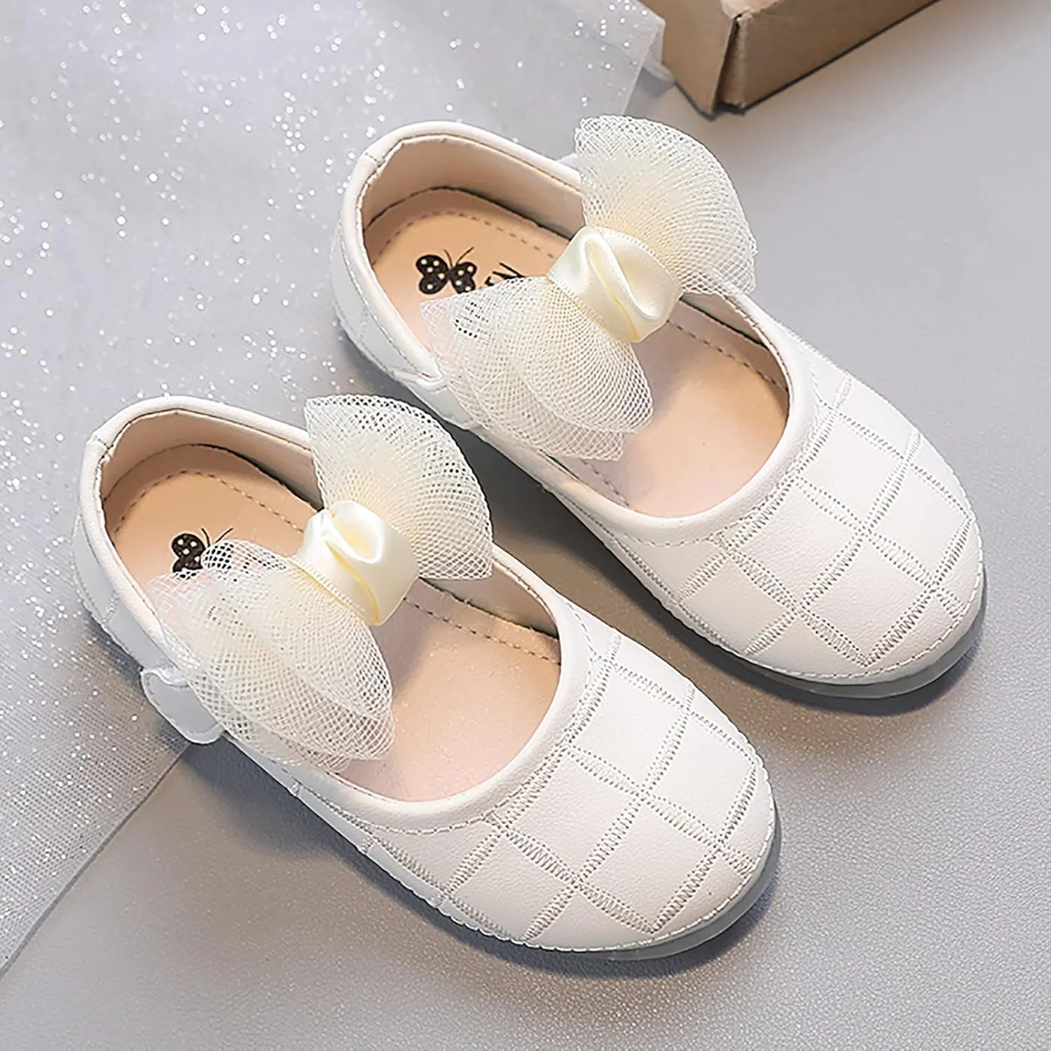 Girl's Bow Mary Jane Dress Shoes Flower Girl Shoes Ballet Flats for Party Wedding School Baby Shoes
