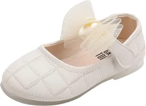 Girl's Bow Mary Jane Dress Shoes Flower Girl Shoes Ballet Flats for Party Wedding School Baby Shoes