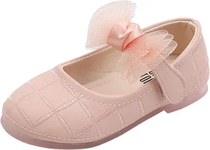 Girl's Bow Mary Jane Dress Shoes Flower Girl Shoes Ballet Flats for Party Wedding School Baby Shoes