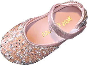 Girls Mary Jane Dress Shoes Rhinestones Flower Girl Wedding Party Shoes Ballet Flats Toddler Sandals