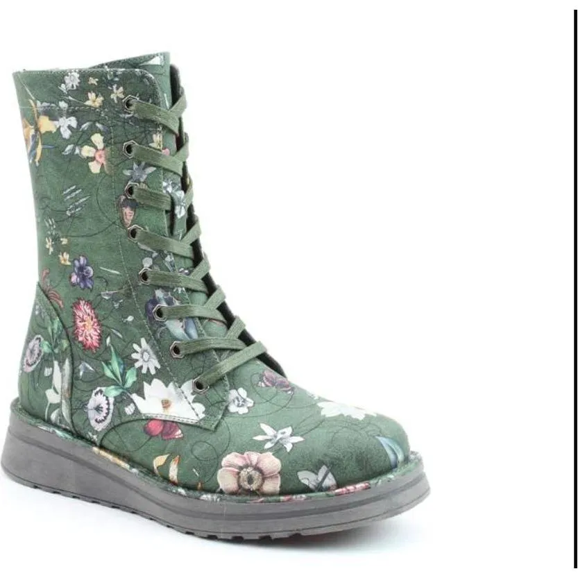 Heavenly Feet Ankle Boot  with lace and zip Martina FOREST FANTASY