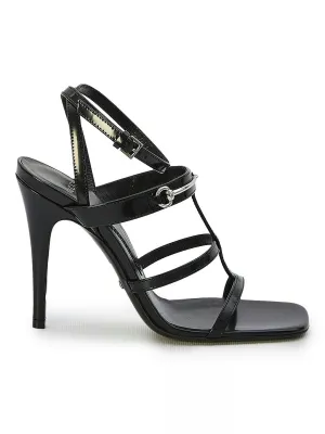 HEELED LEATHER SANDALS