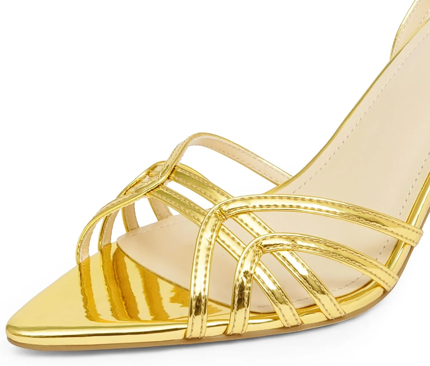 High Heels for Women Dressy Strappy Pointed Toe Heeled Sandals with Adjustable Ankle Strap and Sexy Stiletto Heel