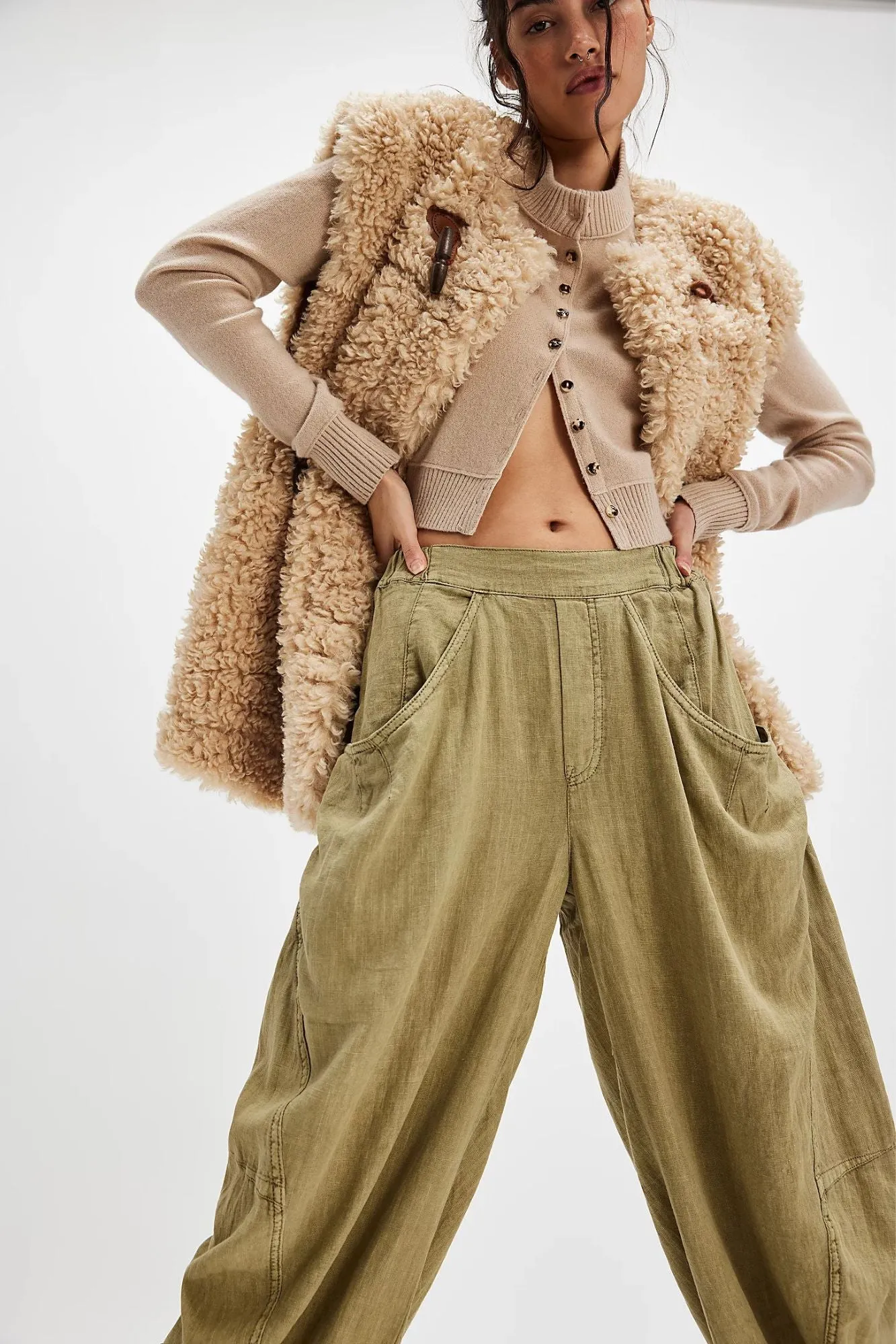 High Road Solid Pull-On Barrel Pants