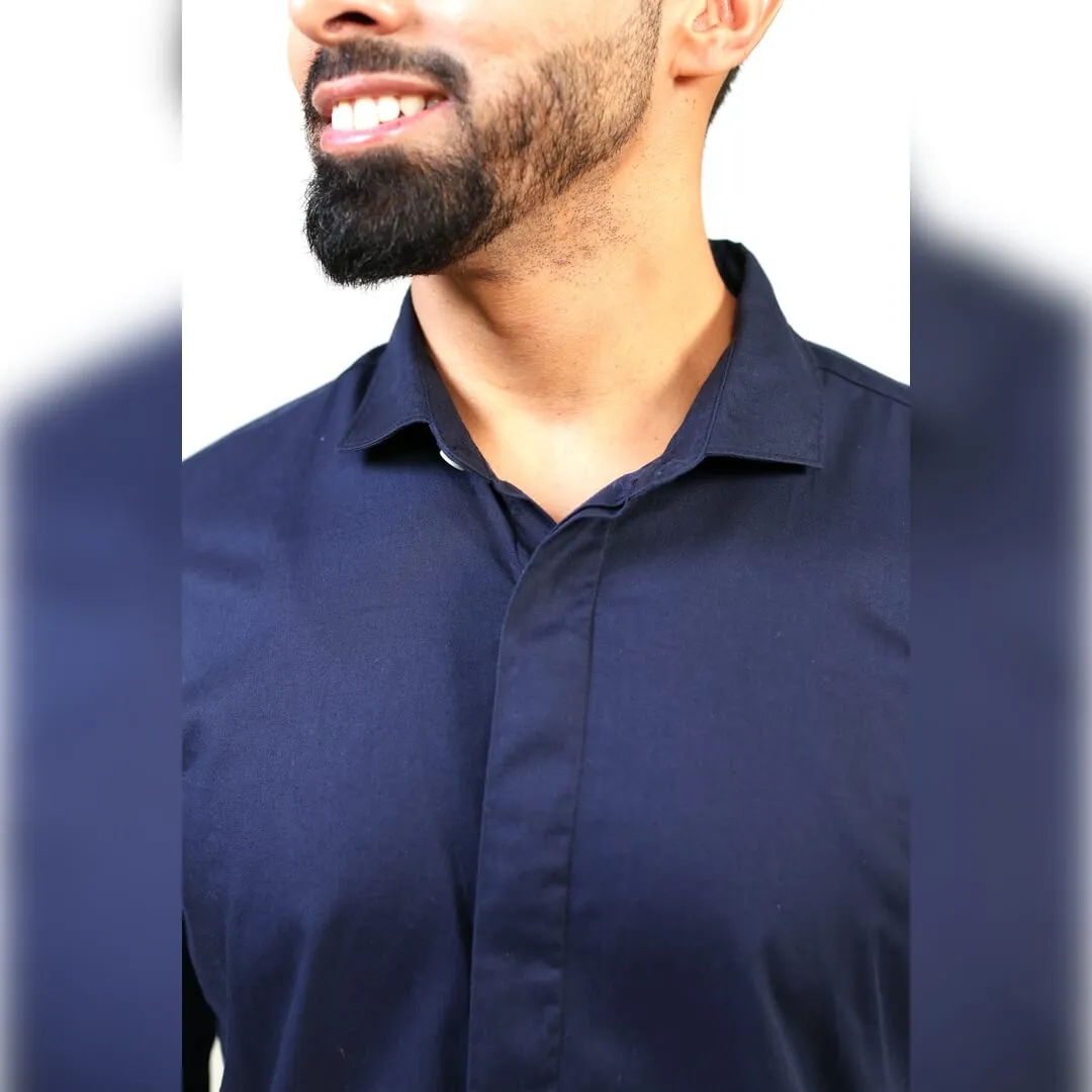 Islands of Loom Organic Cotton Men's Navy Blue Deep Sea Shirt