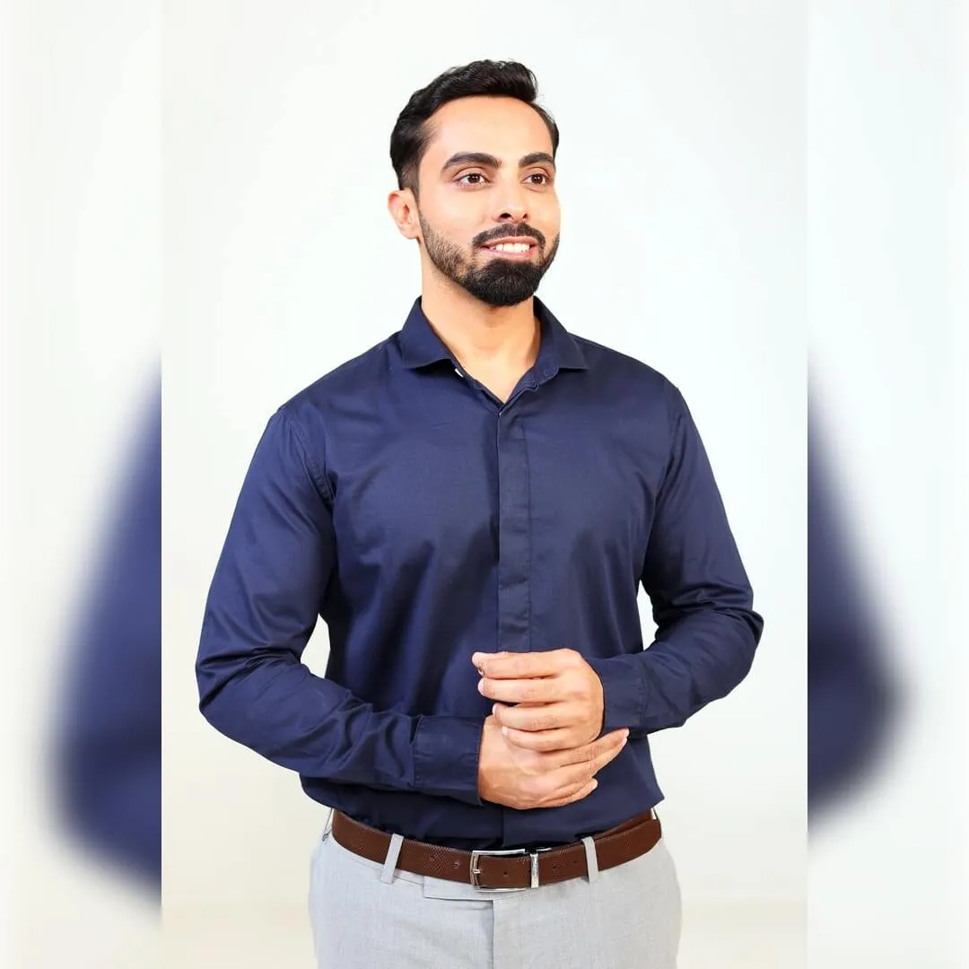 Islands of Loom Organic Cotton Men's Navy Blue Deep Sea Shirt