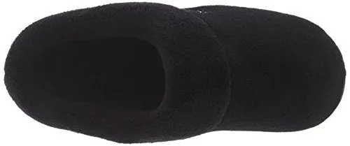 Isotoner Women’s Classic Mixed Microterry Hoodback Slippers, Black, Medium/7.5-8 M US