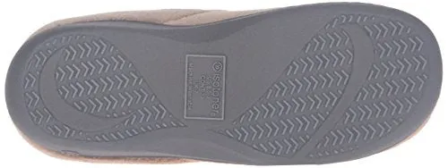 Isotoner Women’s Classic Mixed Microterry Hoodback Slippers, Taupe, Medium/7.5-8 M US
