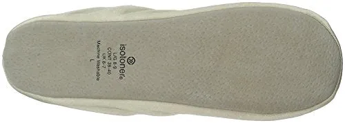 Isotoner Women's Satin Ballerina Slipper, Cream, XX-Large/11-12 M US