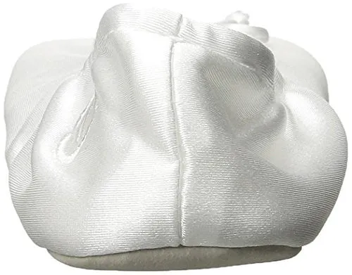 Isotoner Women's Satin Ballerina Slipper, White, Large/8-9 M US
