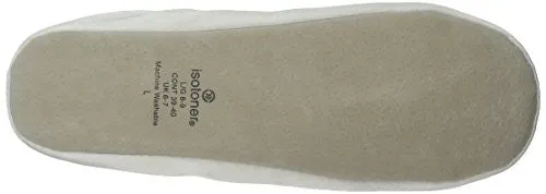 Isotoner Women's Satin Ballerina Slipper, White, Large/8-9 M US