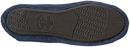 Isotoner Women's Terry Ballerina Slipper, Navy, X-Large/9.5-10.5 M US
