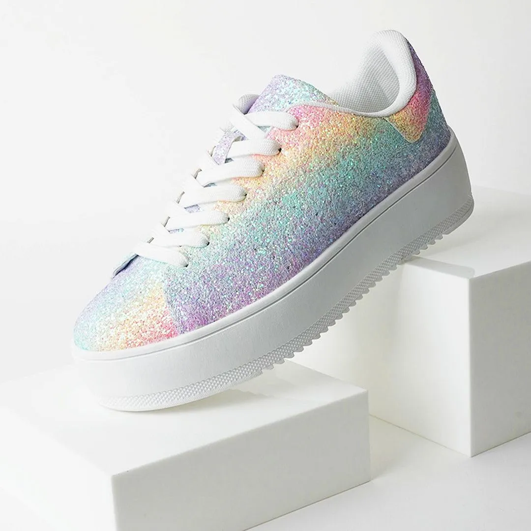 J. Adams Hero Platform Sneakers for Women - Casual Lace Up Fashion Tennis Shoes