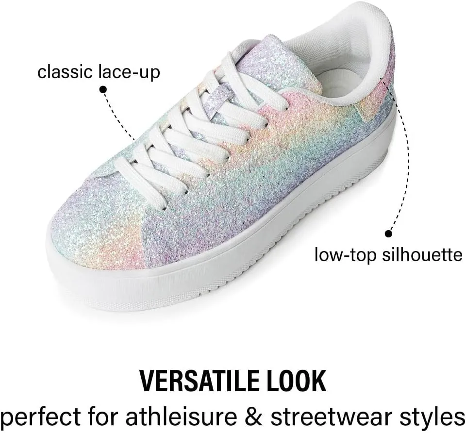 J. Adams Hero Platform Sneakers for Women - Casual Lace Up Fashion Tennis Shoes