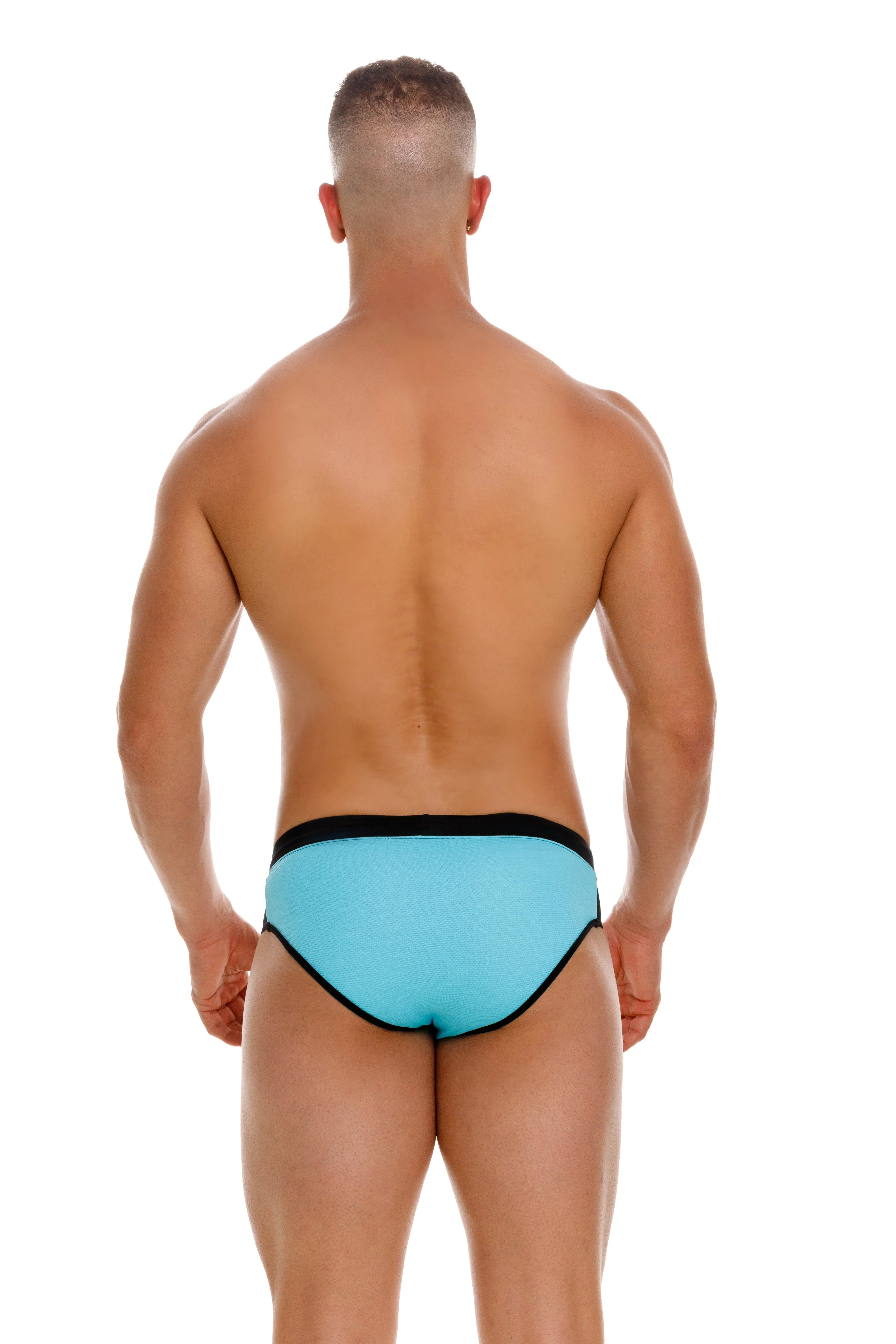 JOR Heat swim brief blue w/mesh side panels