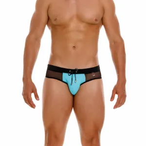 JOR Heat swim brief blue w/mesh side panels