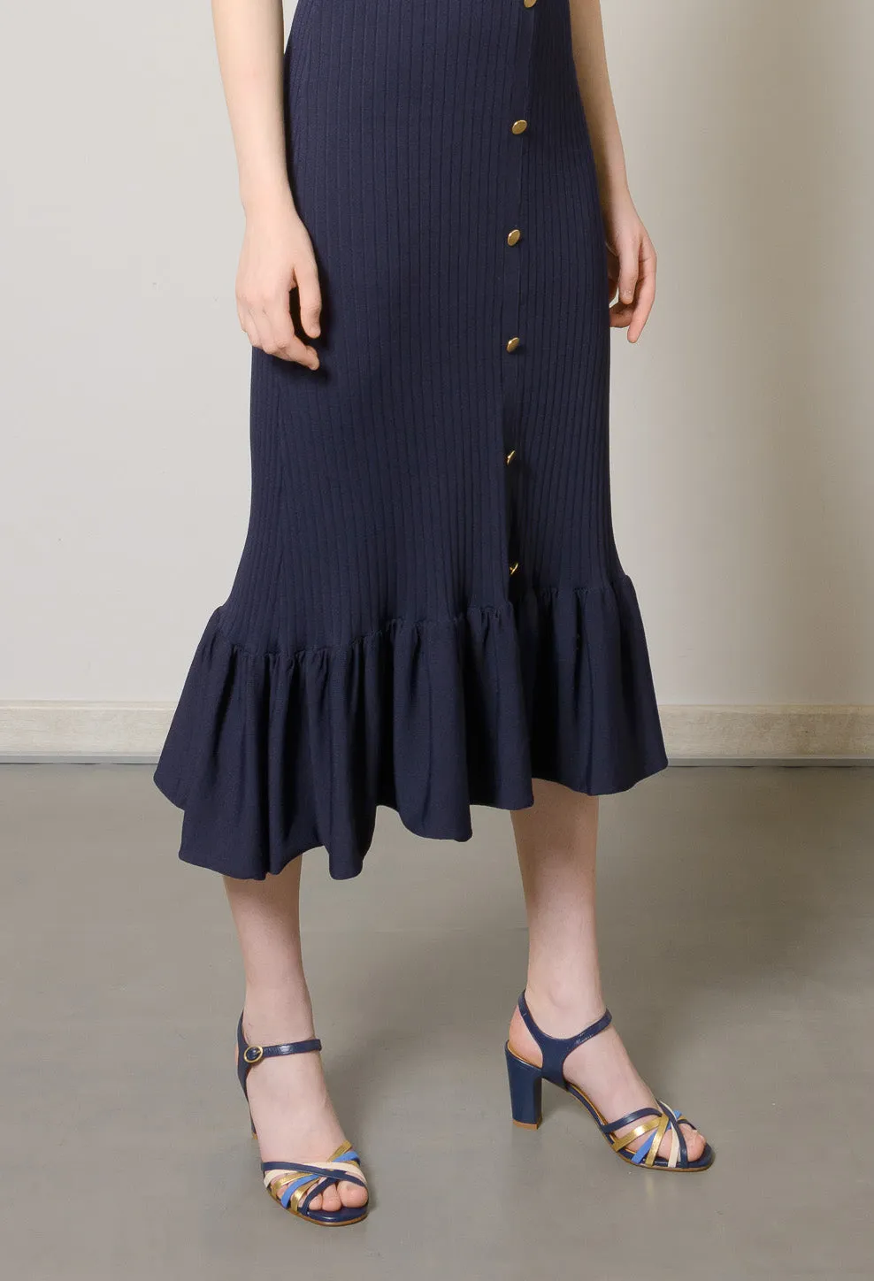 KARINE Multicolor Navy Strappy Heel Sandals