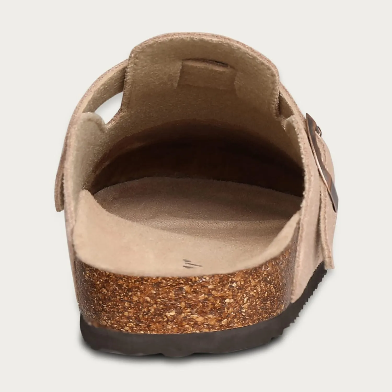 KIDMI Women's Suede Clogs Leather Mules Cork Footbed Sandals Potato Shoes with Arch Support