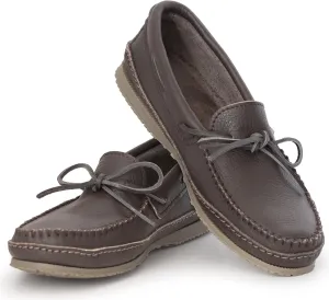 Laurentian Chief Moccasin Slippers for Men with Single Lacing, 8 Hole Collar and Padded Indian Rubber Sole, Canada Quality, Comfortable Stylish Indoor and Outdoor Moccasins for Men