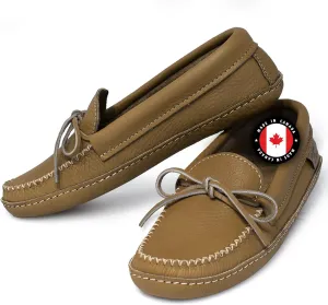Laurentian Chief Moccasin Slippers for Women with Genuine Cowhide Leather - Canadian Quality Durable Comfortable Stylish Indoor Fancy Shoes for Ladies