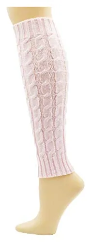 Leg Warmers for Women, 6 Pairs Knee High Cable Knit Warm Thermal Acrylic Winter Sleeve (Assorted E)