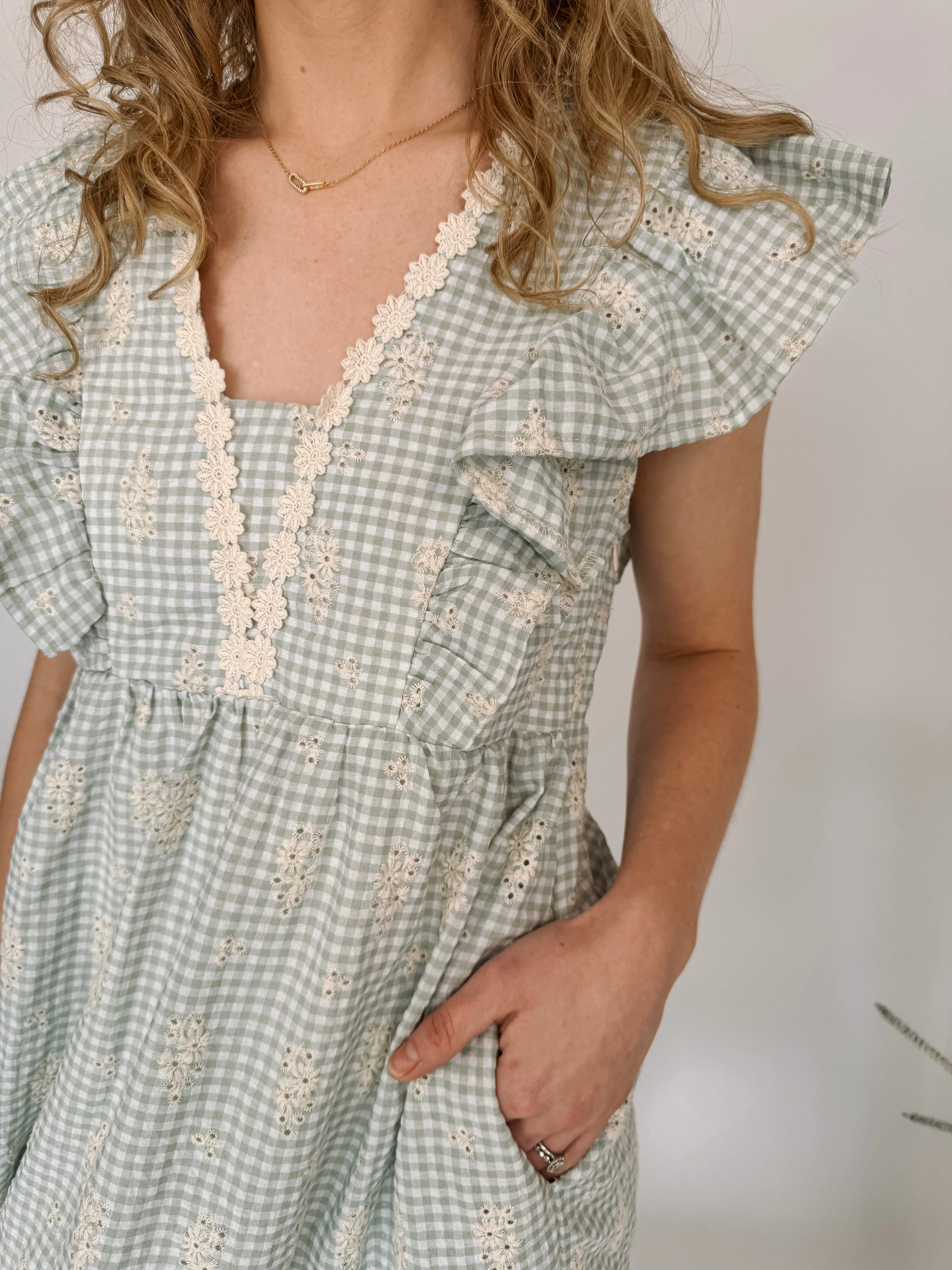 Little Bo Chic Gingham Midi Dress