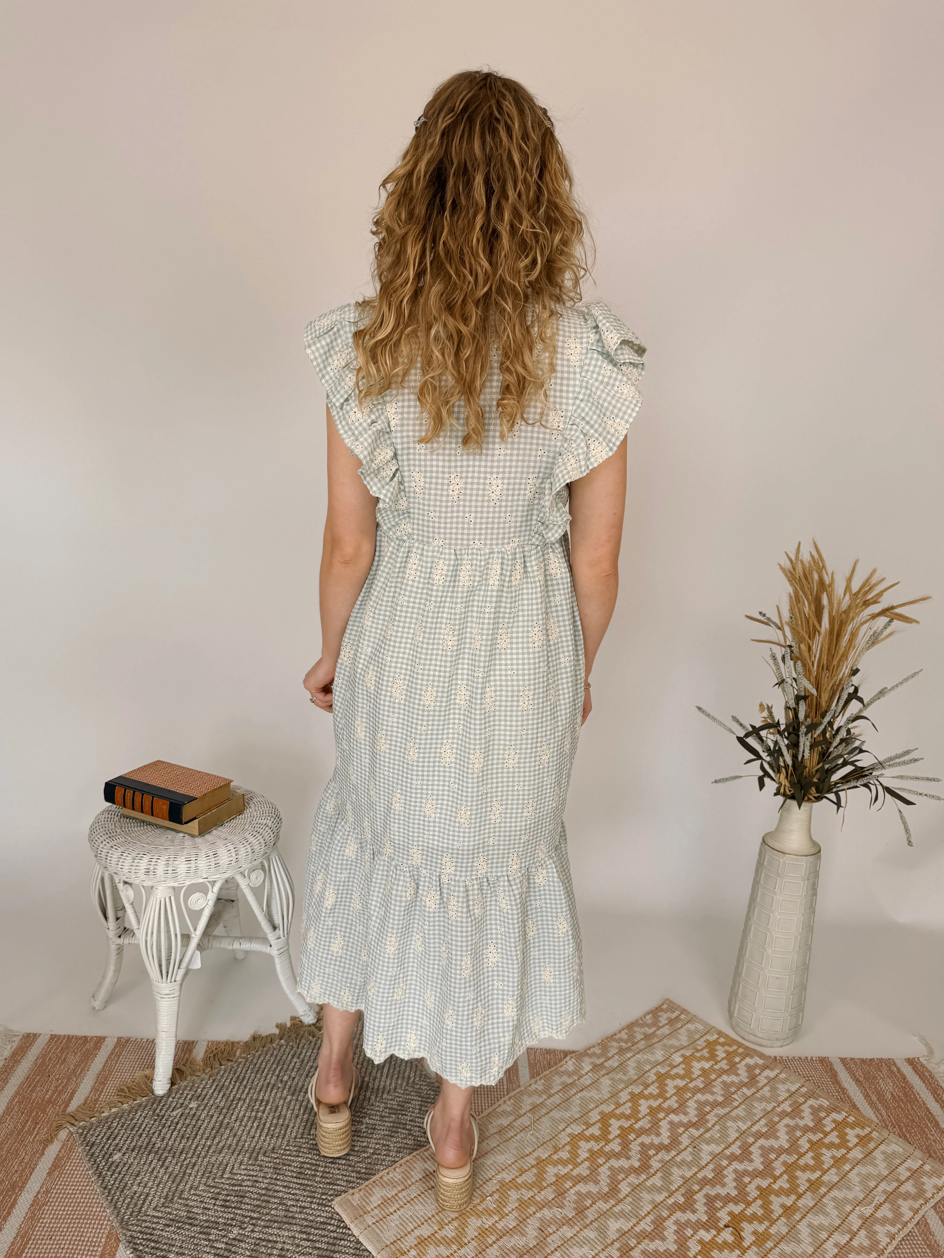 Little Bo Chic Gingham Midi Dress