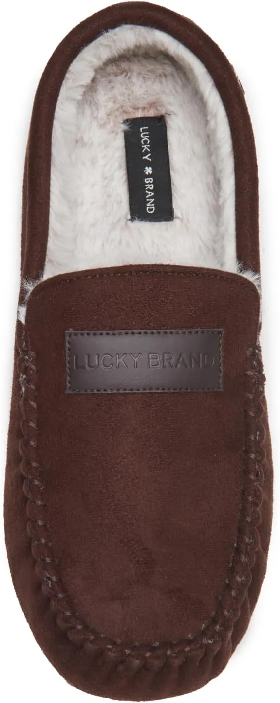 Lucky Brand Men's Moccasin Slippers  Cozy Indoor Footwear with Soft Lining