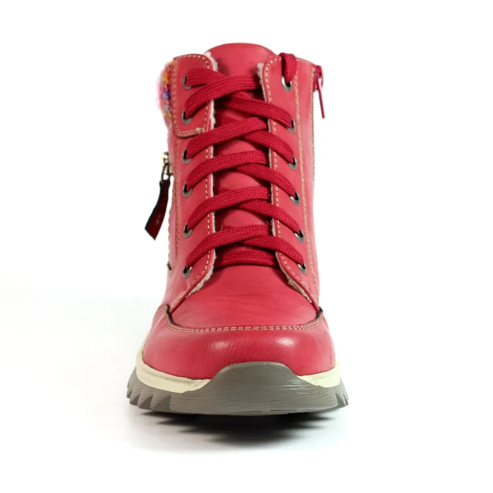 Lunar Ankle Boot Waterproof with zip Buttermere  RED GLB115 RD