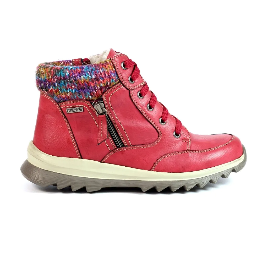 Lunar Ankle Boot Waterproof with zip Buttermere  RED GLB115 RD