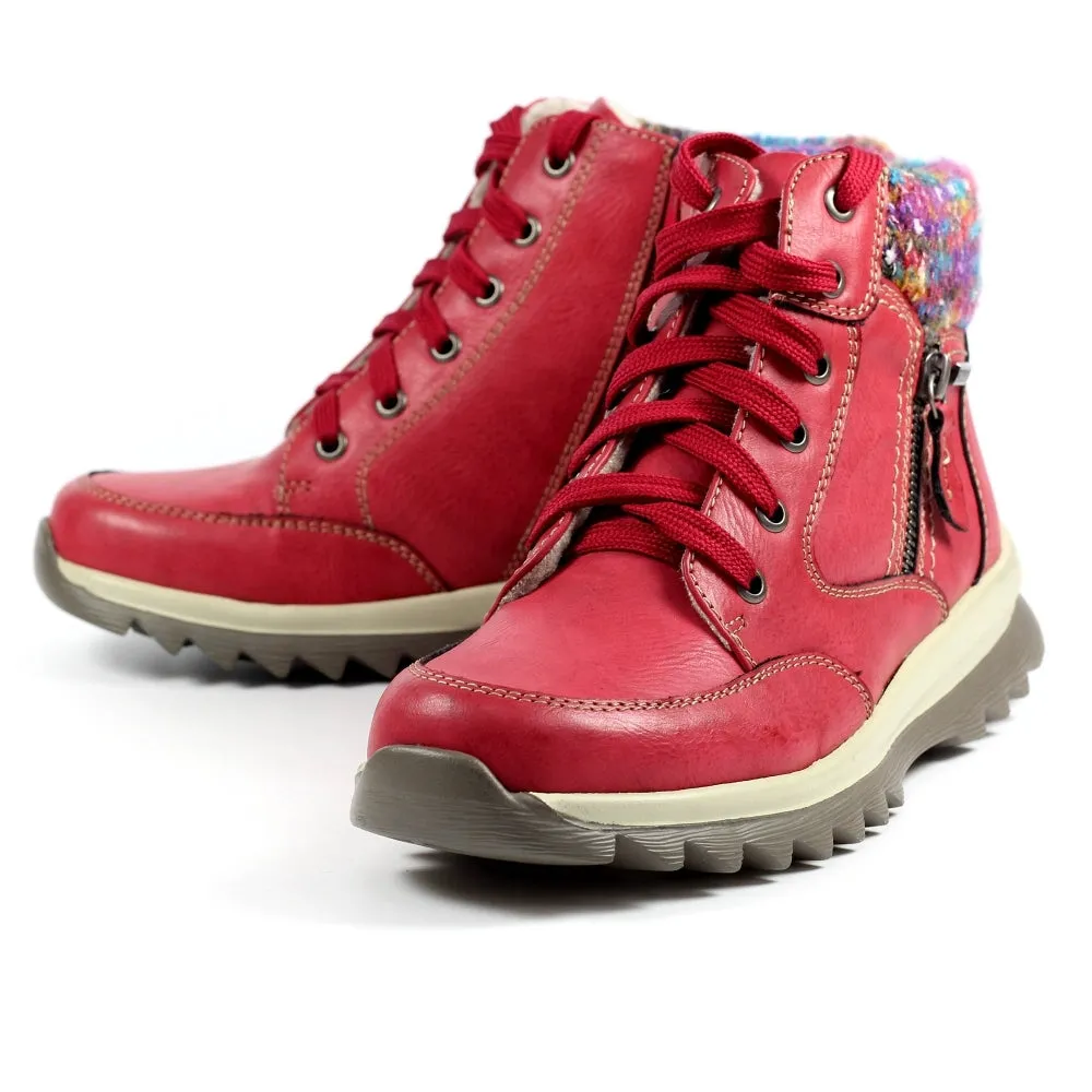 Lunar Ankle Boot Waterproof with zip Buttermere  RED GLB115 RD
