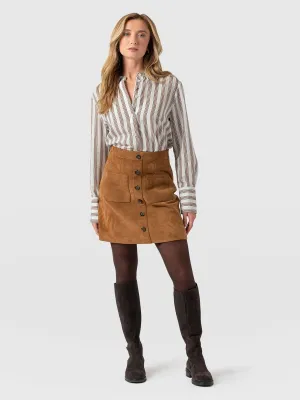 Luther Suede Mini Skirt- Camel