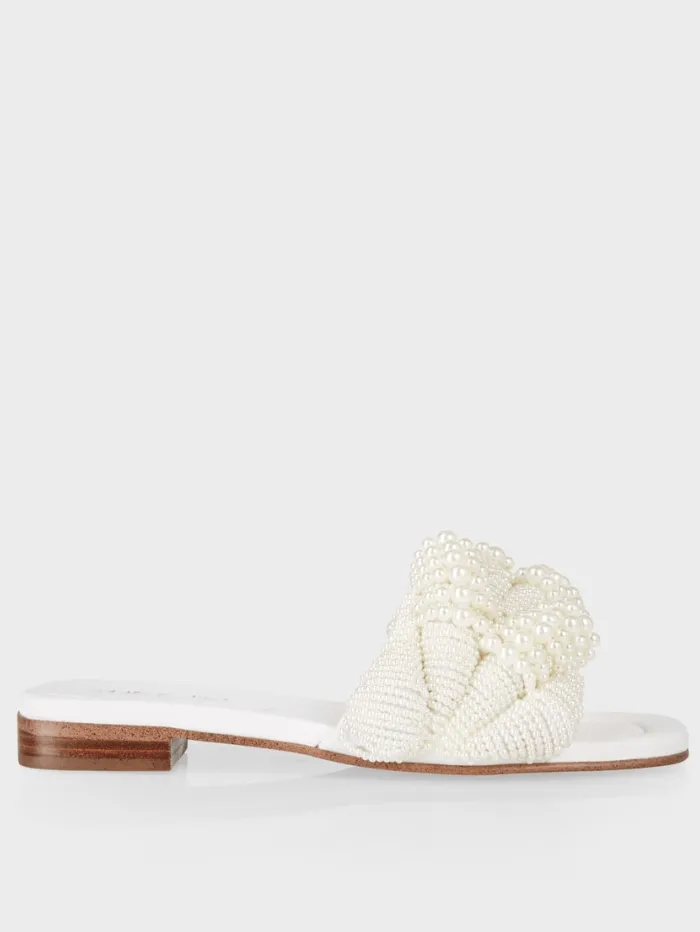 Marc Cain White Mules With Pearls WB SG.10 Z10 COL 100