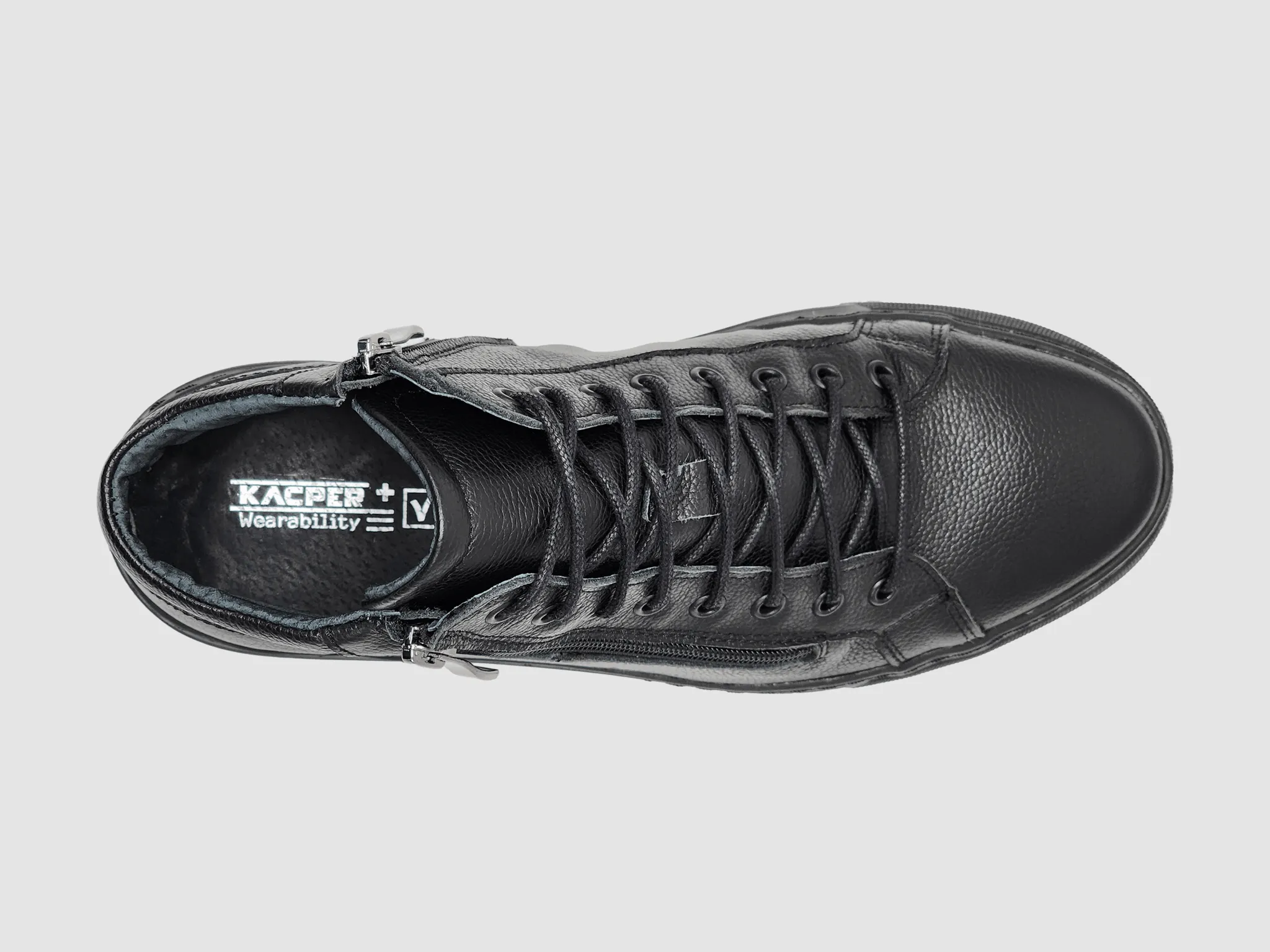 Men's Classic Zip-Up Leather Boots - Black