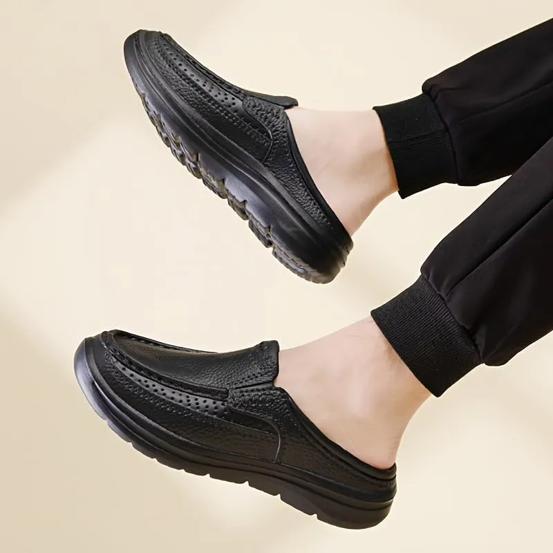 Men's Food Service Restaurant Shoes Mules, Slip Resistant Oil Resistant Shoes Chef Shoes for Kitchen