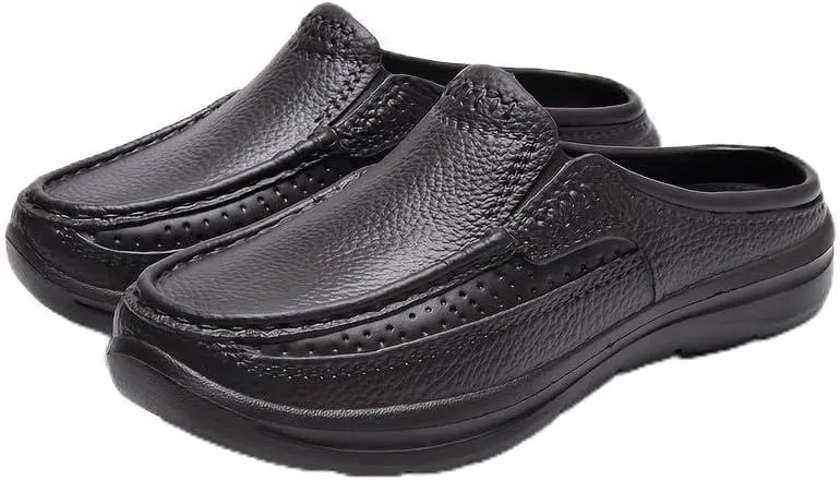 Men's Food Service Restaurant Shoes Mules, Slip Resistant Oil Resistant Shoes Chef Shoes for Kitchen