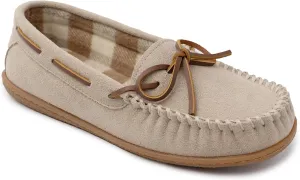 Minnetonka Womens Camp Tie Moc  Cozy, Suede Moccasin Slippers for Women with Plush Pile Lining, Cushioned Footbed, and Durable Sole for Indoor & Outdoor Comfort