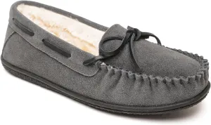 Minnetonka Womens Camp Tie Moc  Cozy, Suede Moccasin Slippers for Women with Plush Pile Lining, Cushioned Footbed, and Durable Sole for Indoor & Outdoor Comfort