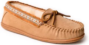 Minnetonka Womens Camp Tie Moc  Cozy, Suede Moccasin Slippers for Women with Plush Pile Lining, Cushioned Footbed, and Durable Sole for Indoor & Outdoor Comfort