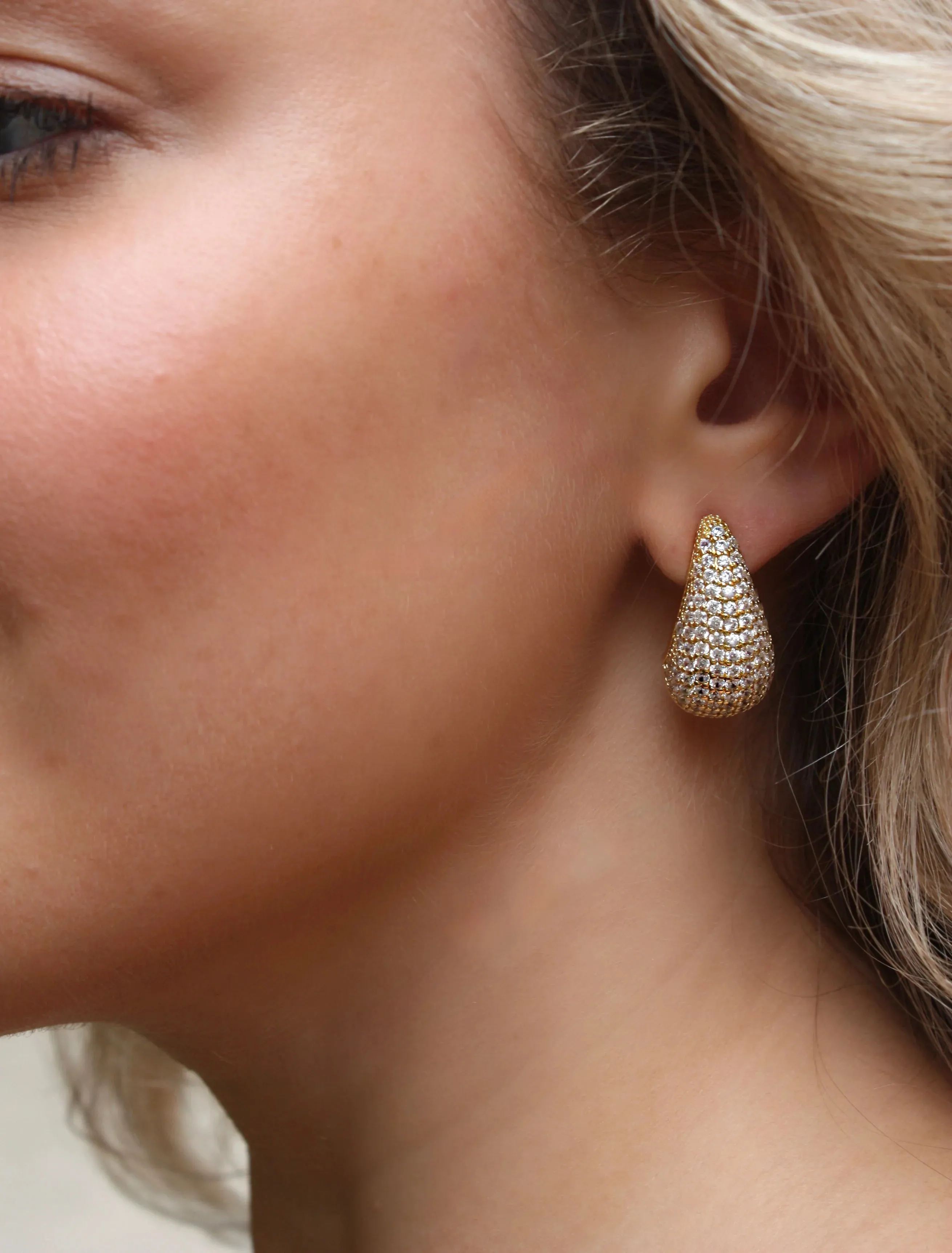 Pave Teardrop Earrings