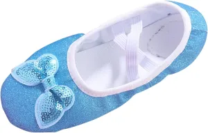 Pink Ballet Shoes Girls Glitter Dance Practice Slippers Split Soft Leather Flat Sole Yoga Gymnastics Slip On Shoes