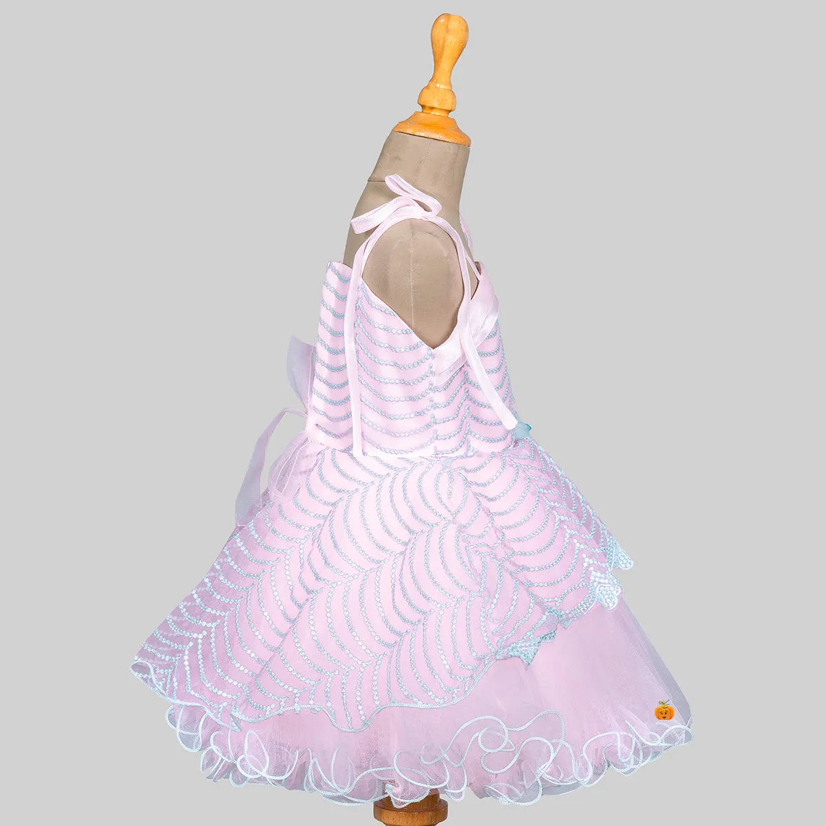 Pink Designer Frock for Girls