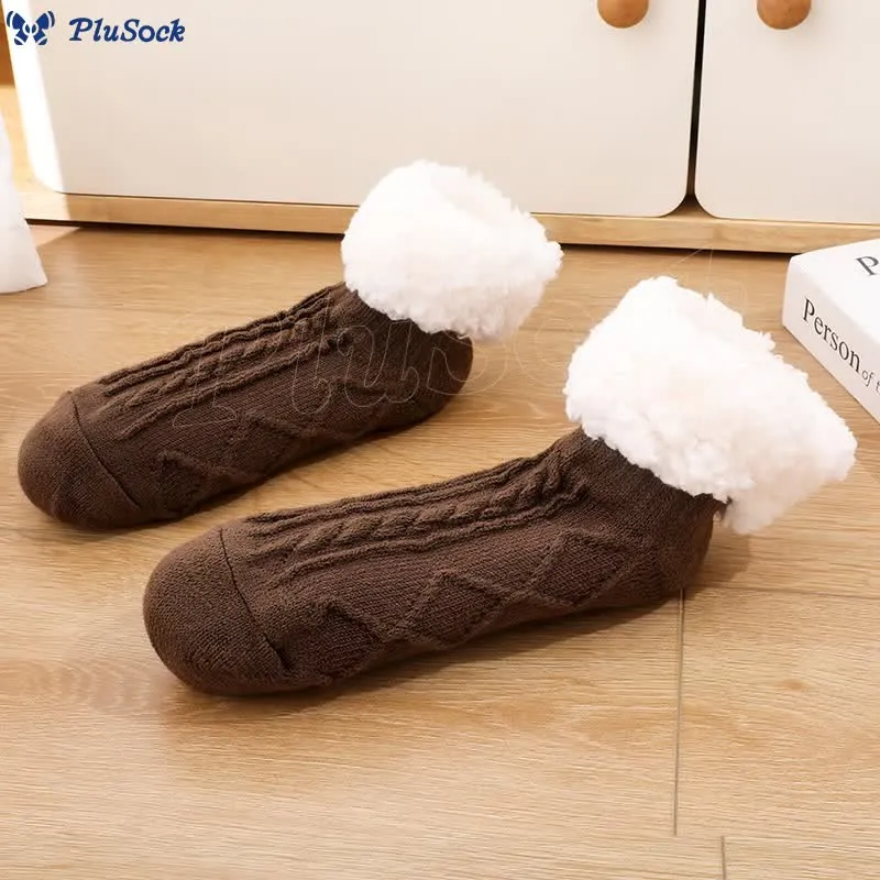 Plus Size Thick Fuzzy Indoor Slipper Socks