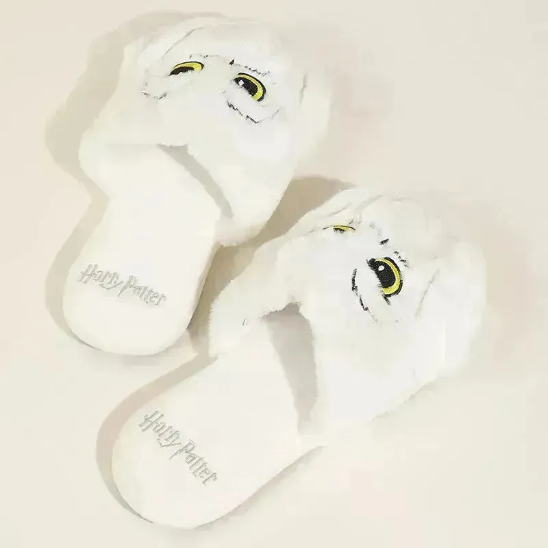 Plush Hedwig Owl Slippers