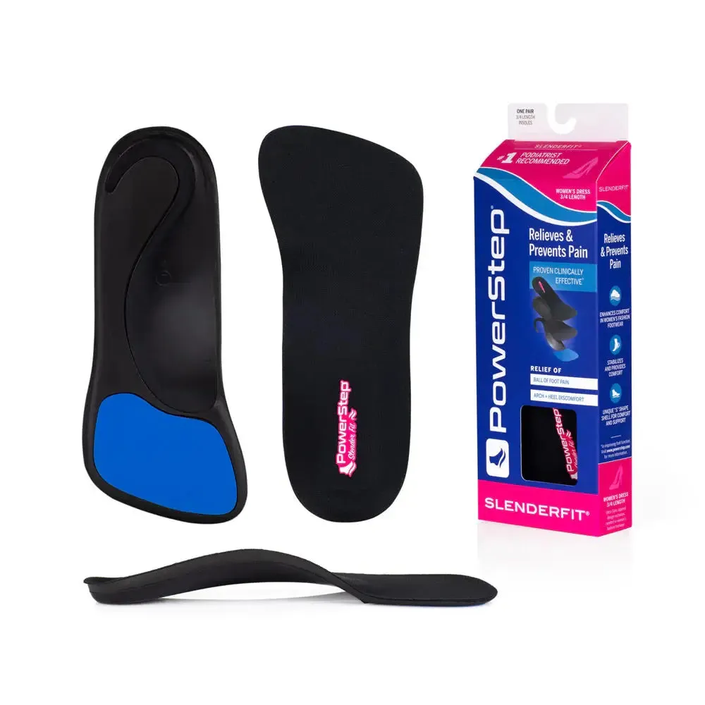 PowerStep SlenderFit 3/4 Insoles – Comfort for Fashion Shoes
