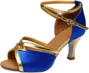 Prom Shoes for Women Sparkly Ballroom Shoes Peep Toe Latin Dance Shoe Ankle Strap Professional Heels Practice Shoe