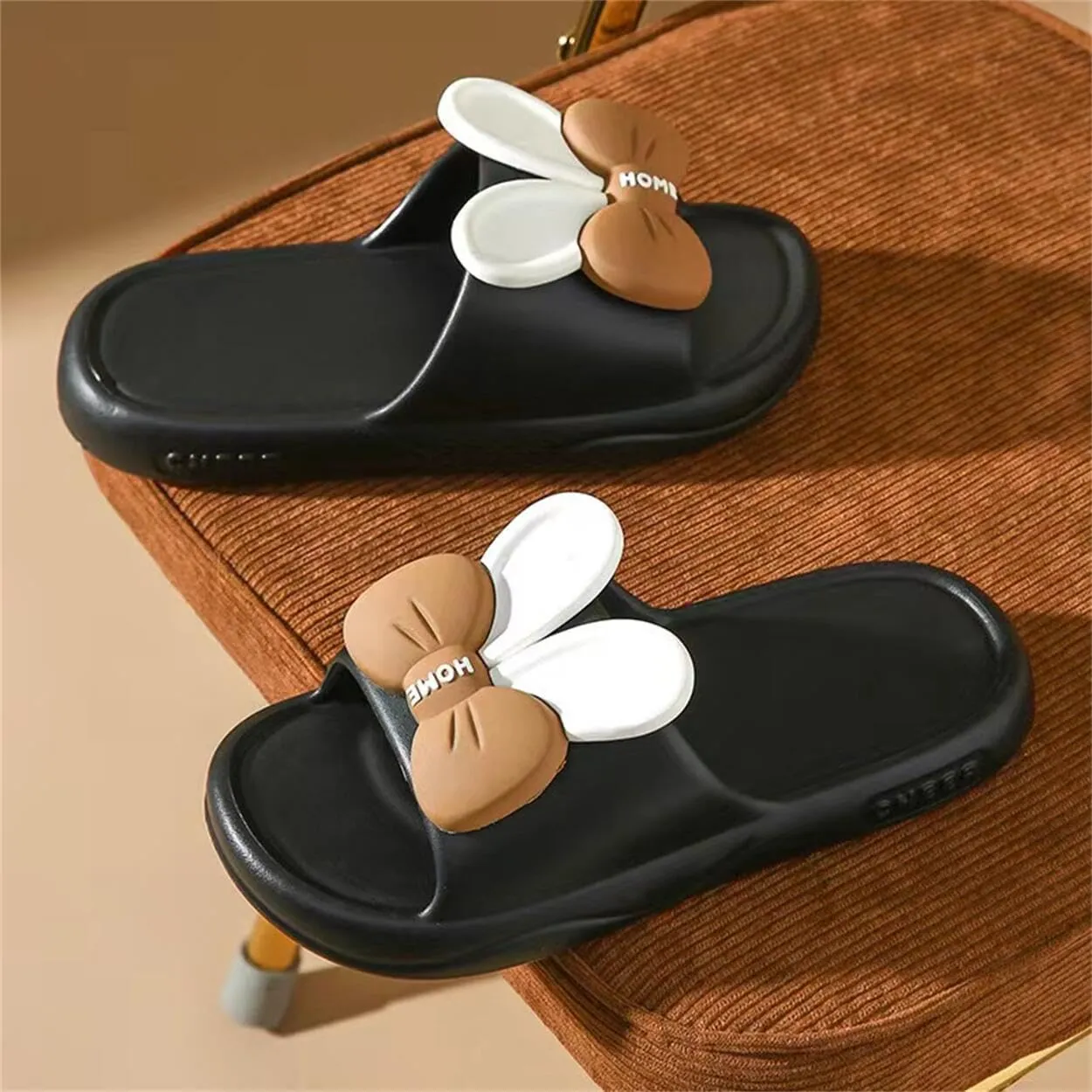 Rabbit Bow Slide Slippers Sandals Cute Women Slide Non Slip Outdoor Indoor Footwear Funny Slide Slippers