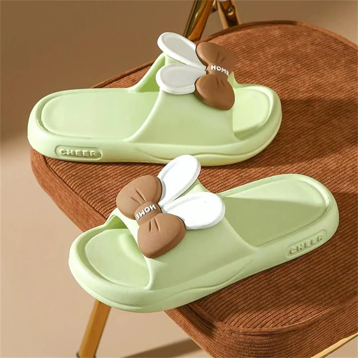 Rabbit Bow Slide Slippers Sandals Cute Women Slide Non Slip Outdoor Indoor Footwear Funny Slide Slippers