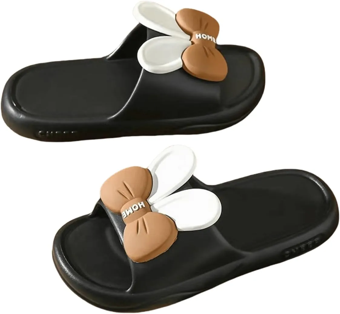 Rabbit Bow Slide Slippers Sandals Cute Women Slide Non Slip Outdoor Indoor Footwear Funny Slide Slippers