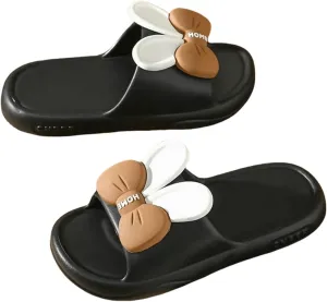Rabbit Bow Slide Slippers Sandals Cute Women Slide Non Slip Outdoor Indoor Footwear Funny Slide Slippers